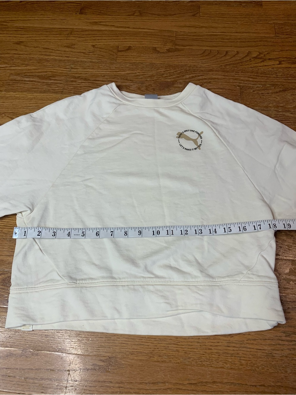 Puma Cream Off-White Graphic Crewneck Sweatshirt Small S - Picture 6 of 7